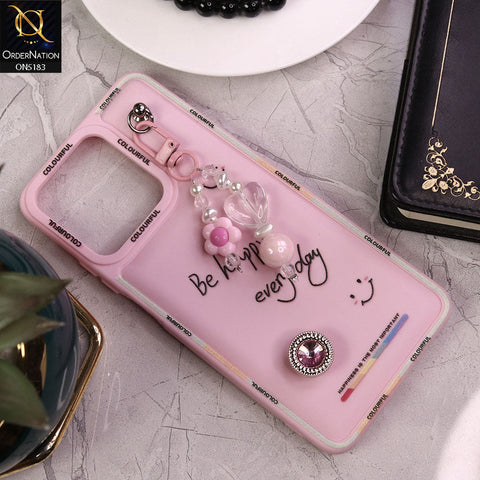 Realme Narzo N53 Cover - Pink - New Colorful Candy Colors Happiness Series Soft Protective Case