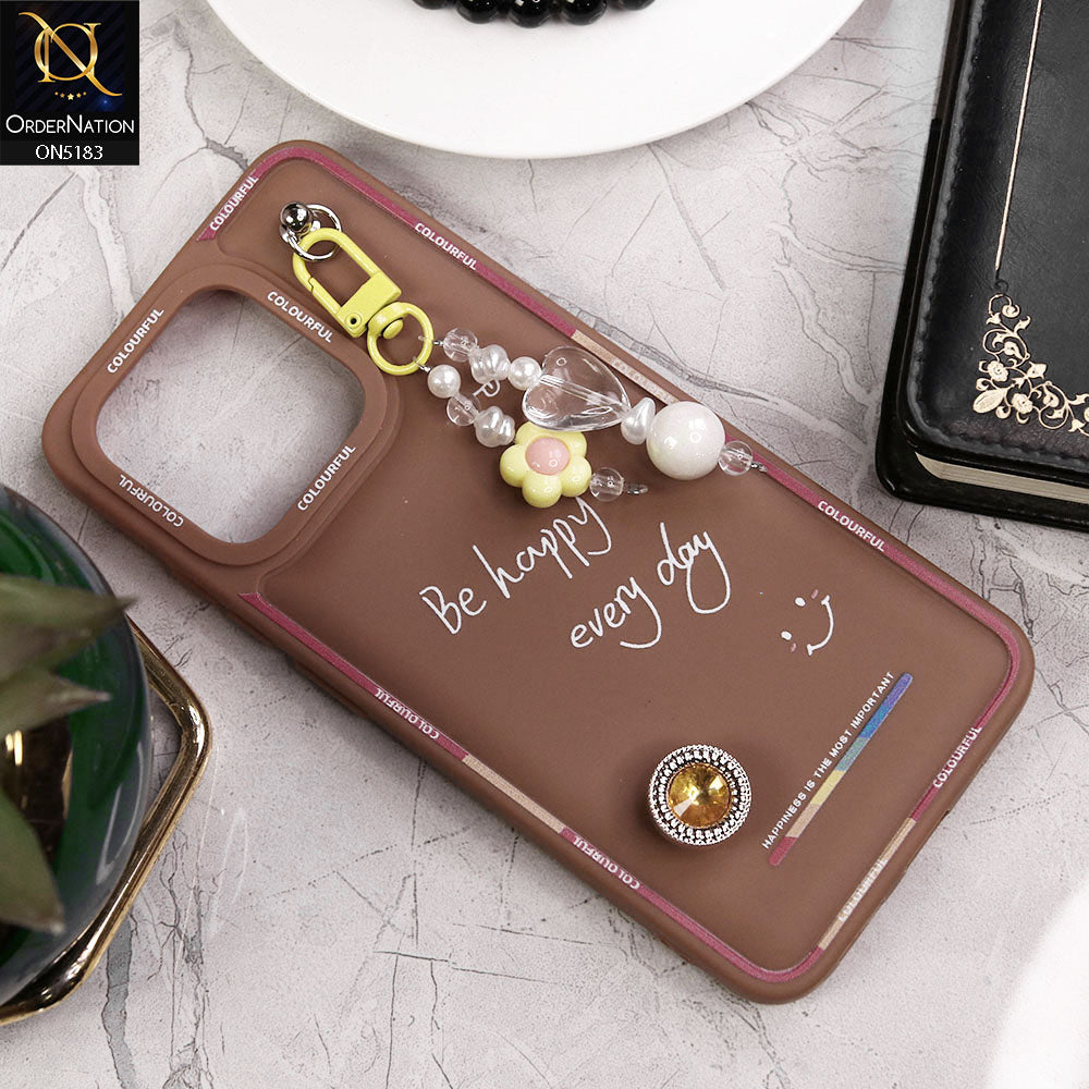 Xiaomi Redmi 12C Cover - Brown - New Colorful Candy Colors Happiness Series Soft Protective Case