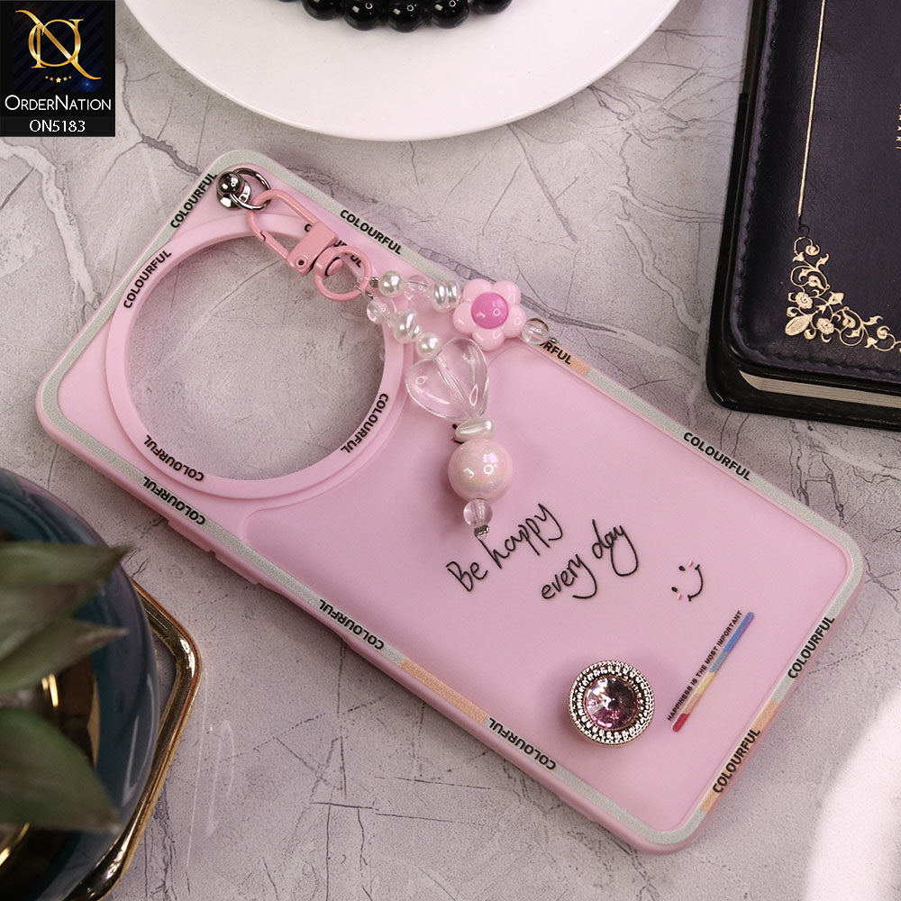 Xiaomi Redmi A3 Cover - Pink - New Colorful Candy Colors Happiness Series Soft Protective Case