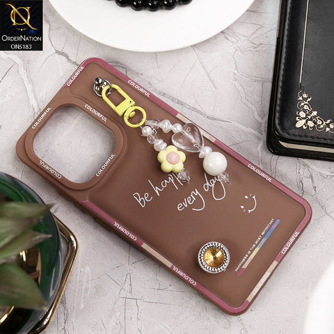 Xiaomi Redmi Note 13 Cover - Brown - New Colorful Candy Colors Happiness Series Soft Protective Case