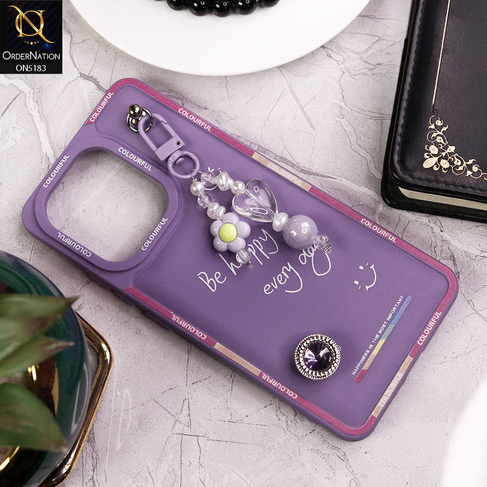 Xiaomi Redmi Note 13 Pro 4G Cover - Purple - New Colorful Candy Colors Happiness Series Soft Protective Case