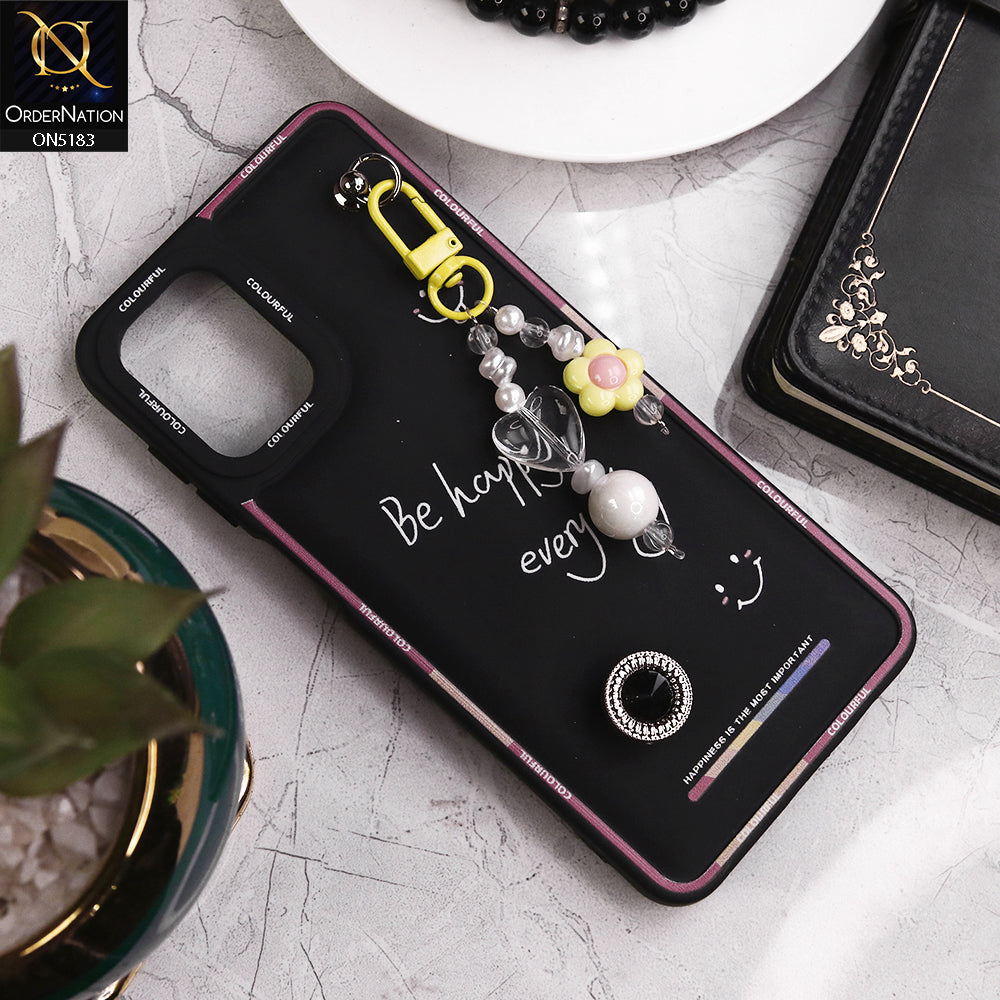 Samsung Galaxy A12 Cover - Black - New Colorful Candy Colors Happiness Series Soft Protective Case