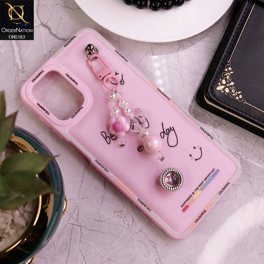 Samsung Galaxy A12 Cover - Pink - New Colorful Candy Colors Happiness Series Soft Protective Case