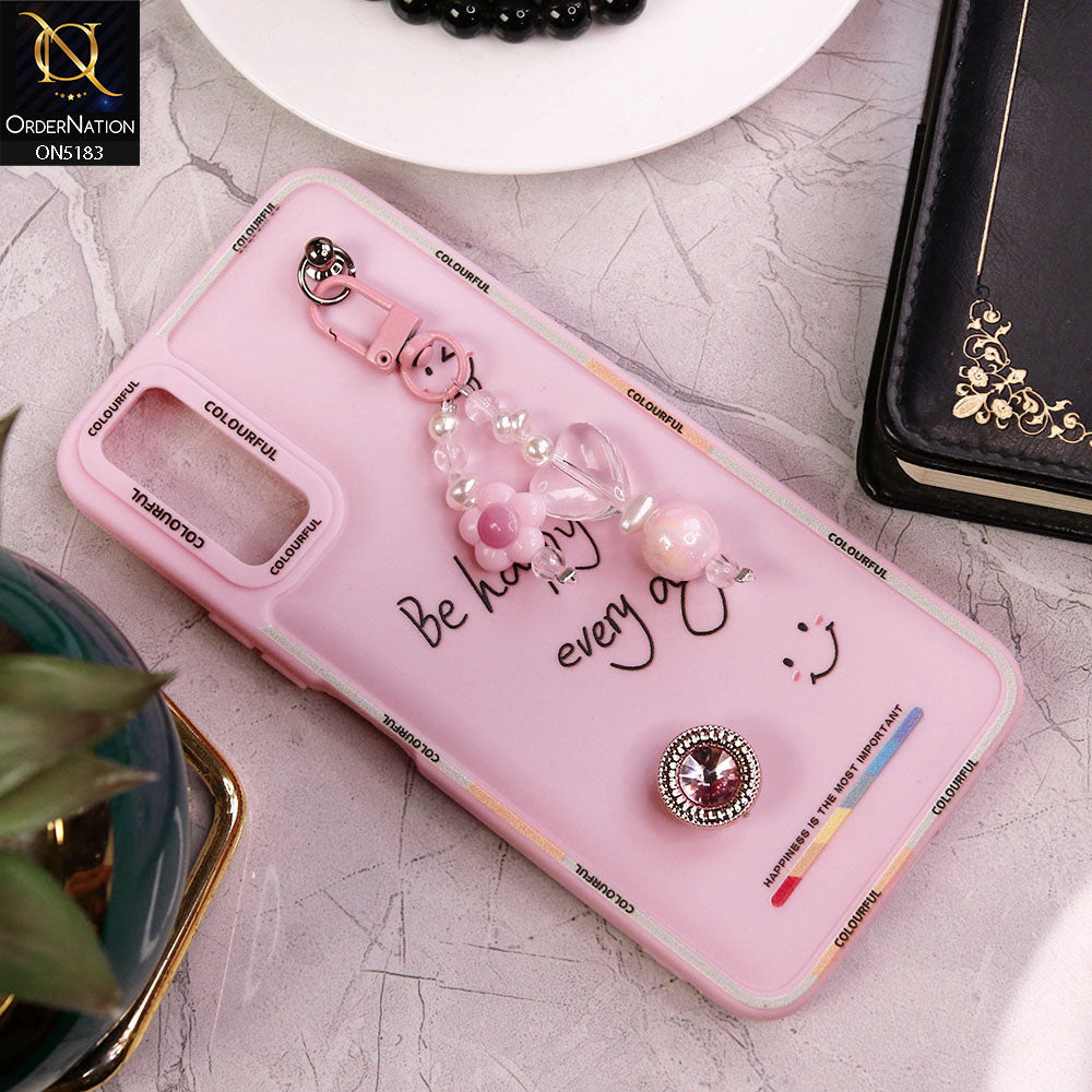 Vivo Y12s Cover - Pink - New Colorful Candy Colors Happiness Series Soft Protective Case