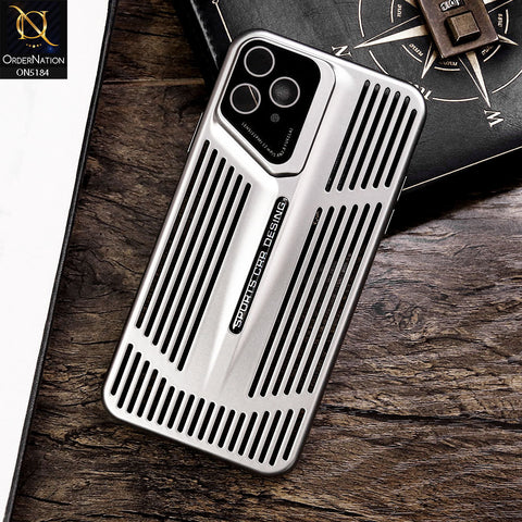 iPhone 11 Pro Max Cover - Titanium - Premium Sports Car Design Breathable Mesh Grill Design PC Shell Case
