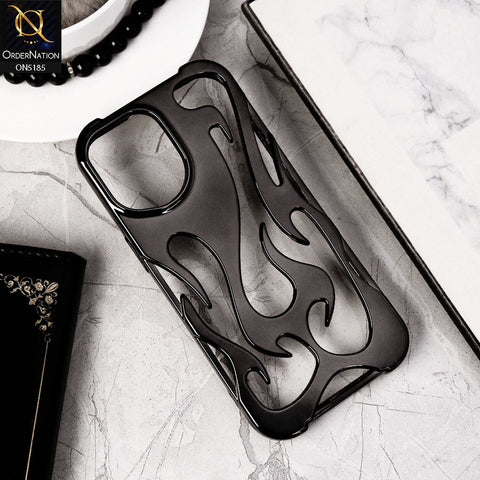 iPhone 13 Cover - Black - New Shiny Electroplating Flame Series Soft Case