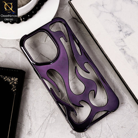 iPhone 13 Pro Max Cover - Purple - New Shiny Electroplating Flame Series Soft Case