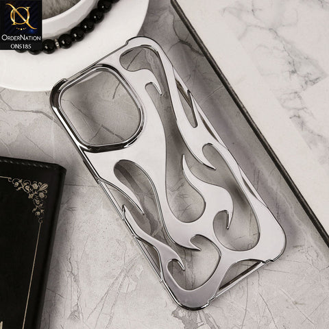 iPhone 14 Pro Cover - Silver - New Shiny Electroplating Flame Series Soft Case