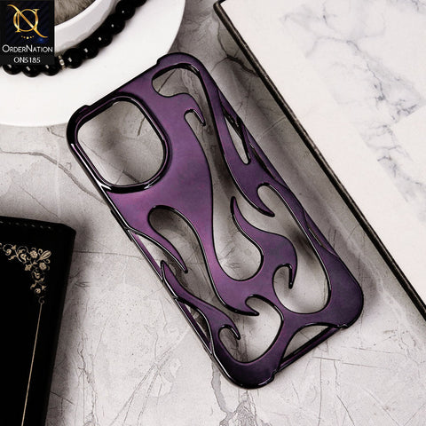 iPhone 15 Cover - Purple - New Shiny Electroplating Flame Series Soft Case