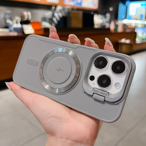 iPhone 15 Pro Cover - Gray - New Original MagSafe Magnetic Camera Kickstand Case