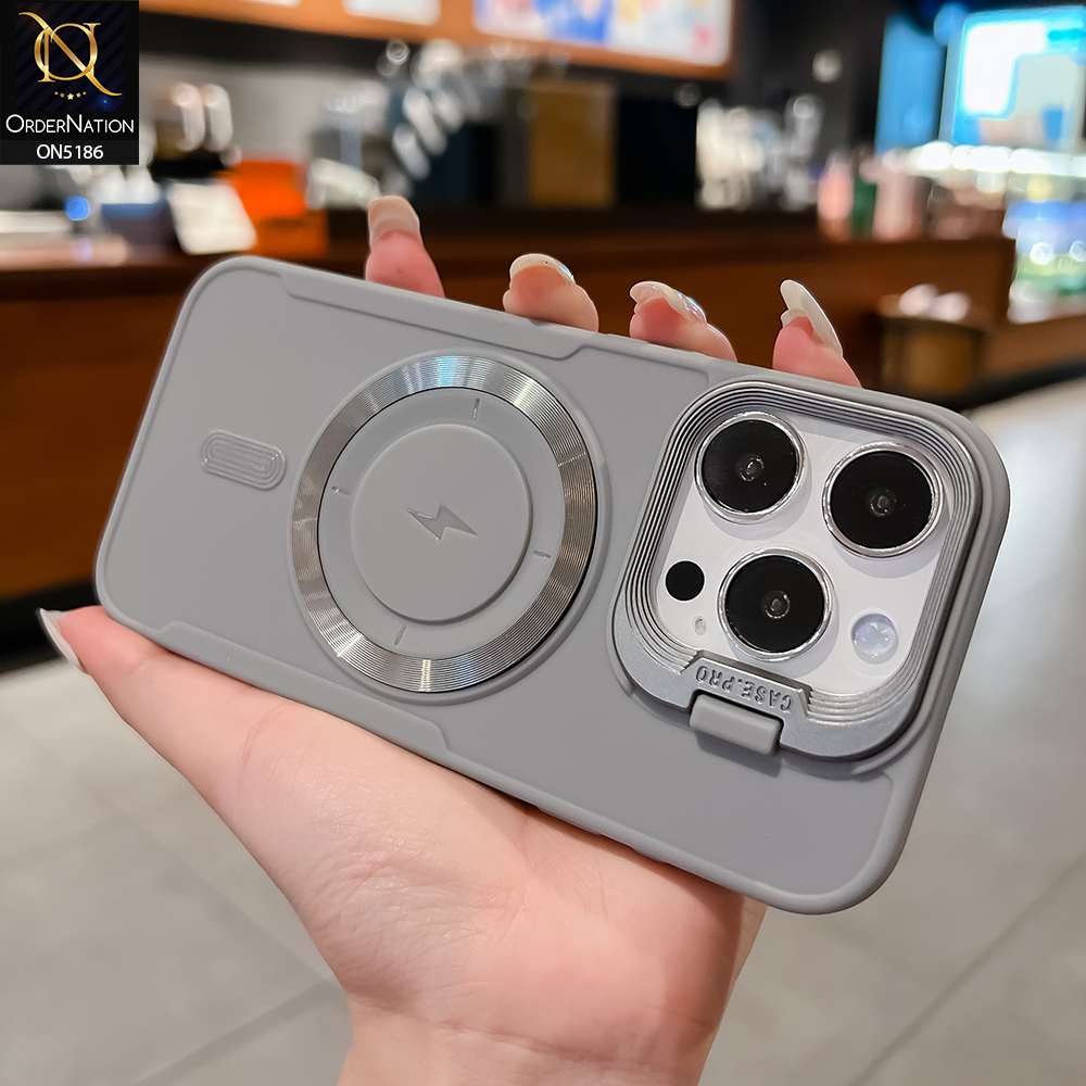iPhone 16 Pro Cover - Gray - New Original MagSafe Magnetic Camera Kickstand Case