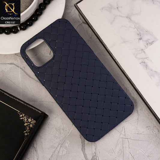 iPhone 13 Pro Max Cover - Purple -  New Woven Design Leather Feel Soft TPU Case