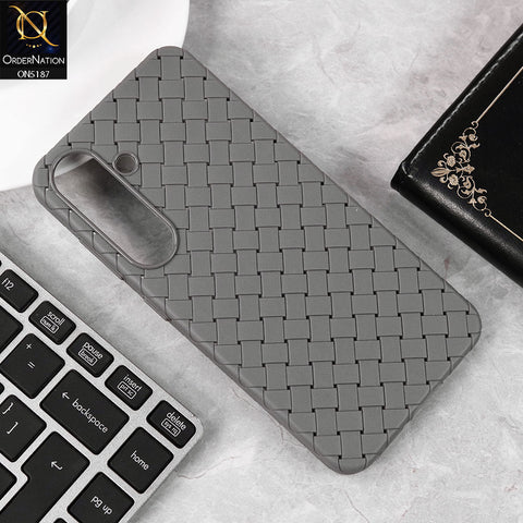 Samsung Galaxy S25 Cover - Light Gray - New Woven Design Leather Feel Soft TPU Case