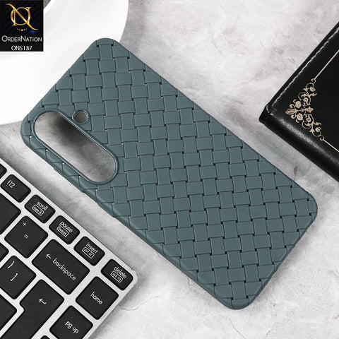 Samsung Galaxy S25 Cover - Smoke Gray - New Woven Design Leather Feel Soft TPU Case