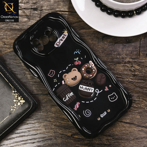 Xiaomi Poco X3 Pro Cover - Black - Cute 3D Cartoon Coffee Honey Donut Silicon Helix Soft Borders Camera Protection Case