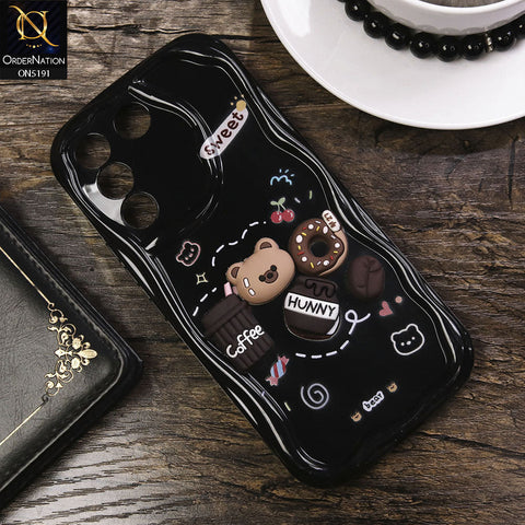 Vivo S16e Cover - Black - Cute 3D Cartoon Coffee Honey Donut Silicon Helix Soft Borders Camera Protection Case