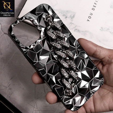 iPhone 12 Pro Max Cover - Black - Plastic Electroplating Diamond and  Metal Bracelet Chain Case
