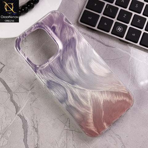 iPhone 15 Pro Cover - Multi - Luxury Silver-Plated Dreamy Feather Colorful Gradient Soft Case