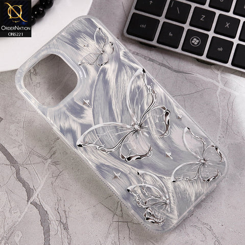 iPhone 12 Pro Cover - Silver - Luxury Silver-Plated Feather Butterfly Dreams Soft Case