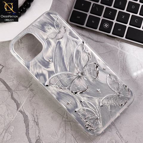 iPhone 15 Plus Cover - Silver - Luxury Silver-Plated Feather Butterfly Dreams Soft Case