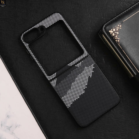 Samsung Galaxy Z Flip 6 Cover - Design1 - New Carbon Fiber Texture Trendy Design PC Hard Protective Case