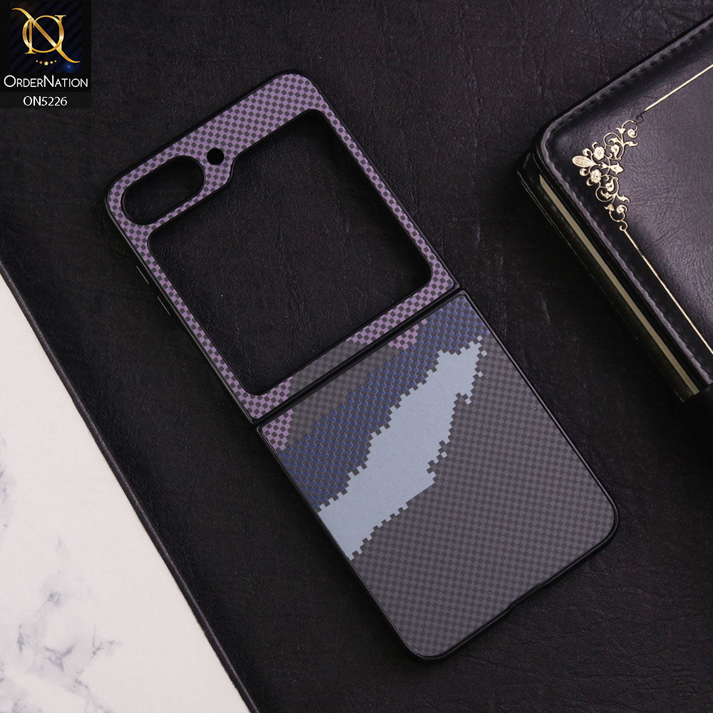 Samsung Galaxy Z Flip 6 Cover - Design2 - New Carbon Fiber Texture Trendy Design PC Hard Protective Case