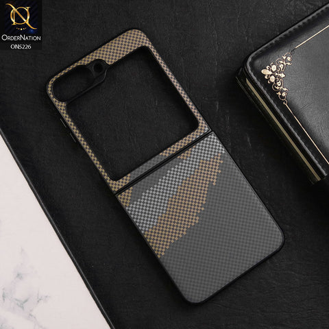 Samsung Galaxy Z Flip 6 Cover - Design3 - New Carbon Fiber Texture Trendy Design PC Hard Protective Case