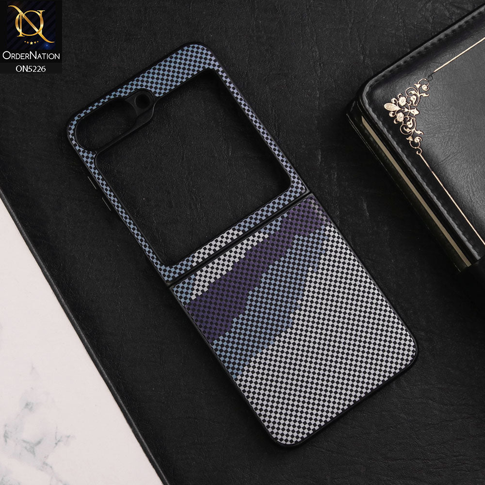 Samsung Galaxy Z Flip 6 Cover - Design4 - New Carbon Fiber Texture Trendy Design PC Hard Protective Case