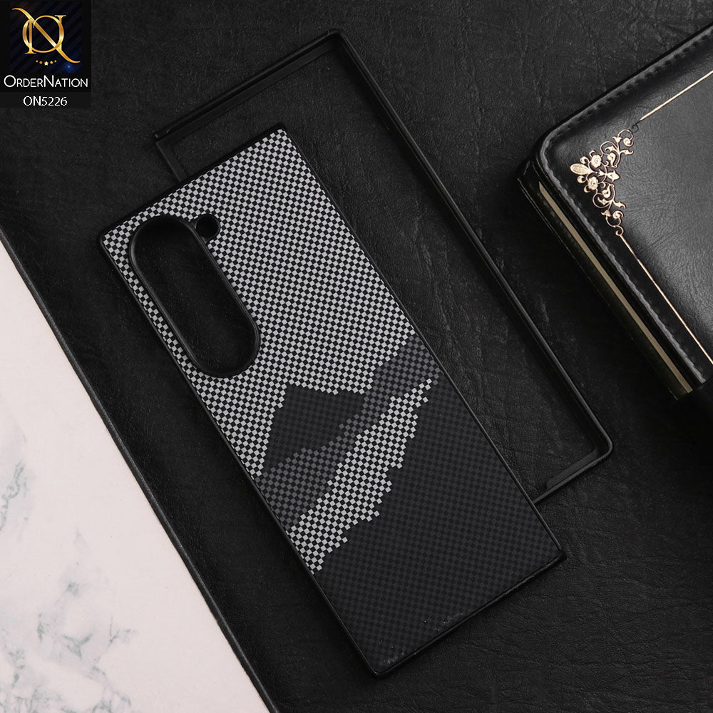 Samsung Galaxy Z Fold 6 5G Cover - Design1 - New Carbon Fiber Texture Trendy Design PC Hard Protective Case