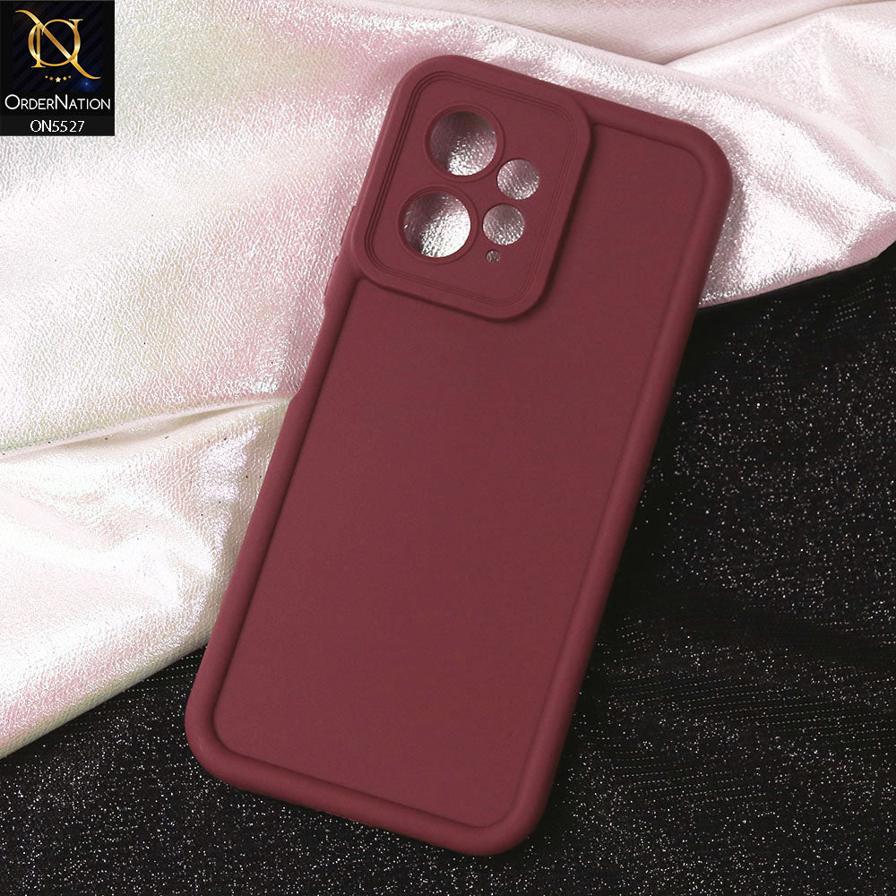 Xiaomi Redmi Note 12 4G Cover - Maroon - Soft Silicone Case With Round Bumper Matte TPU Shockproof Cover