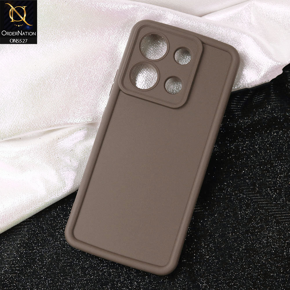 Xiaomi Redmi Note 13 Cover - Brown -Soft Silicone Case With Round Bumper Matte TPU Shockproof Cover