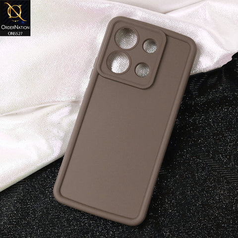 Xiaomi Redmi Note 13 Cover - Brown -Soft Silicone Case With Round Bumper Matte TPU Shockproof Cover