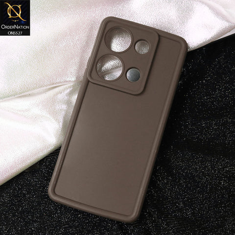 Xiaomi Redmi Note 13 Pro 4G Cover - Brown -Soft Silicone Case With Round Bumper Matte TPU Shockproof Cover