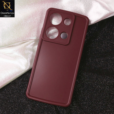 Xiaomi Poco M6 Pro 4G Cover - Maroon - Soft Silicone Case With Round Bumper Matte TPU Shockproof Cover