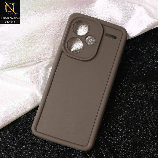 Xiaomi Redmi Note 13 Pro Plus 5G Cover - Brown -Soft Silicone Case With Round Bumper Matte TPU Shockproof Cover