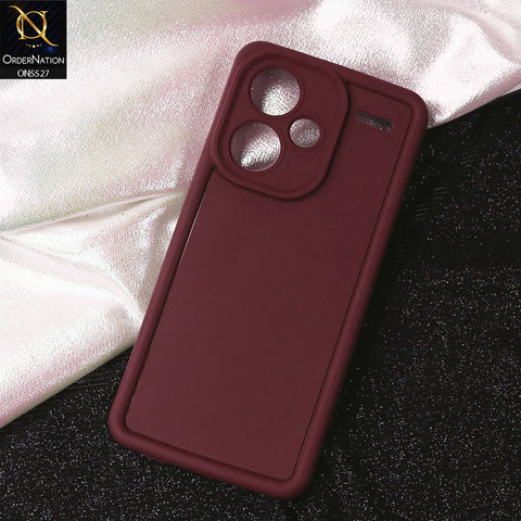 Xiaomi Redmi Note 13 Pro Plus 5G Cover - Maroon - Soft Silicone Case With Round Bumper Matte TPU Shockproof Cover