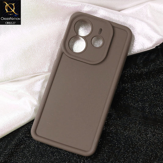 Xiaomi Redmi Note 14 4G Cover - Brown -Soft Silicone Case With Round Bumper Matte TPU Shockproof Cover