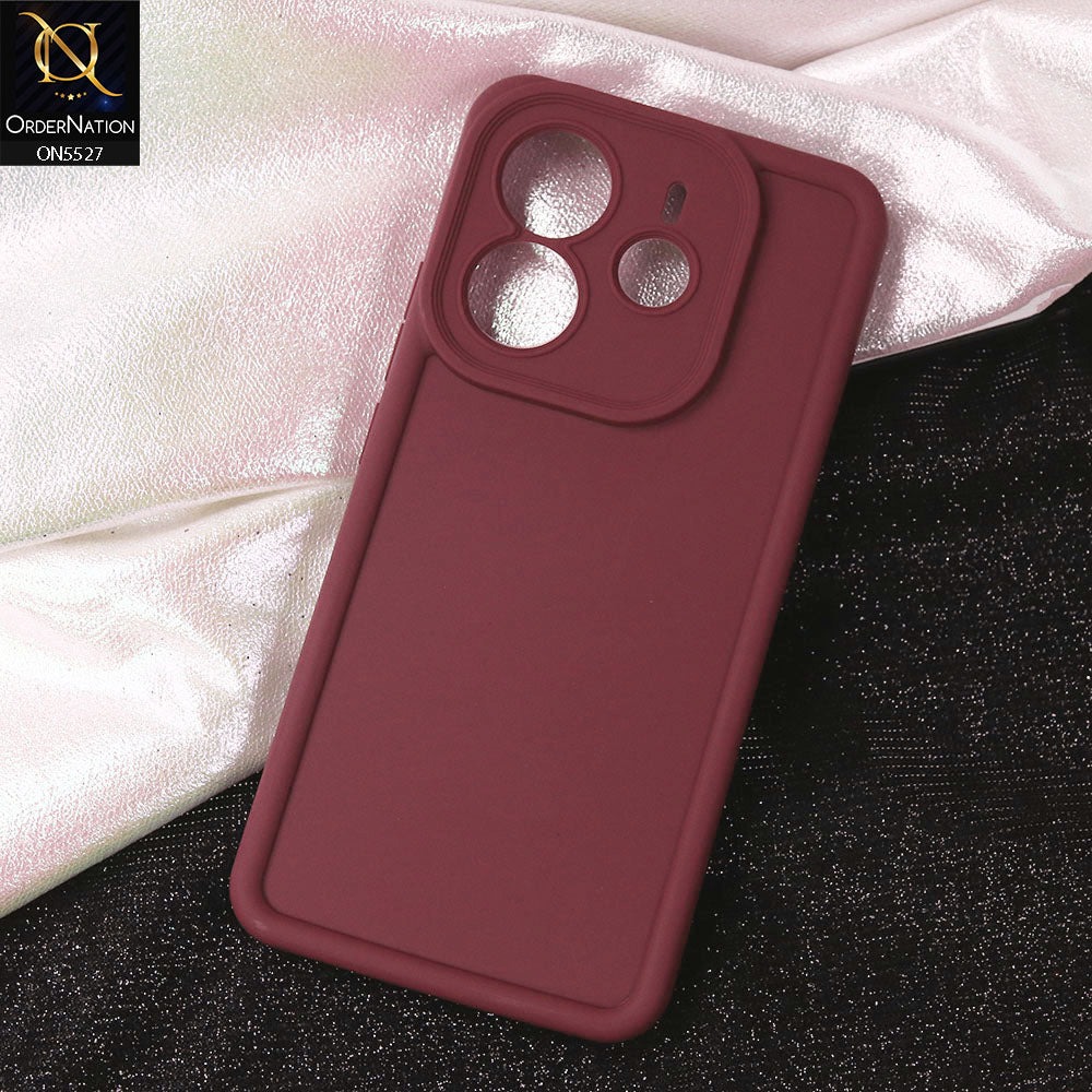 Xiaomi Redmi Note 14 4G Cover - Maroon - Soft Silicone Case With Round Bumper Matte TPU Shockproof Cover