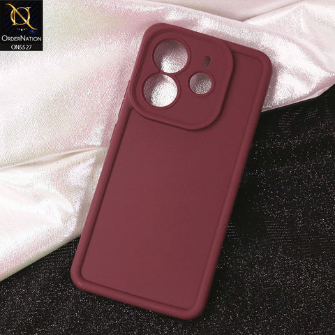 Xiaomi Redmi Note 14 4G Cover - Maroon - Soft Silicone Case With Round Bumper Matte TPU Shockproof Cover