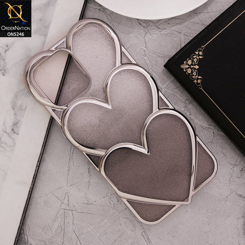 iPhone 13 Pro Max Cover - Black - New Trendy 3D Heart Gradient Bling Glitter Electroplating Borders Soft Case - (Glitter Does Not Move)