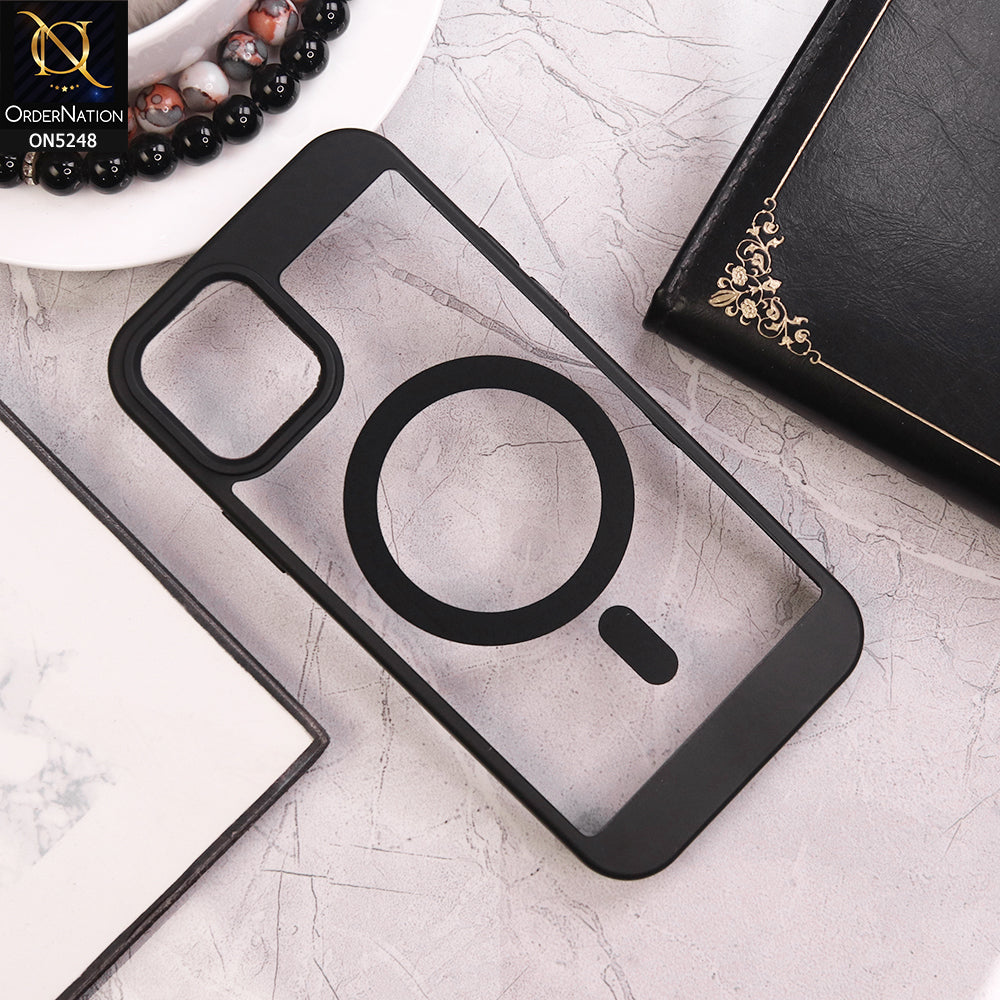 IPhone 11 Cover - Black - New Clear Transparent Back Magsafe Candy Color Soft Borders Case