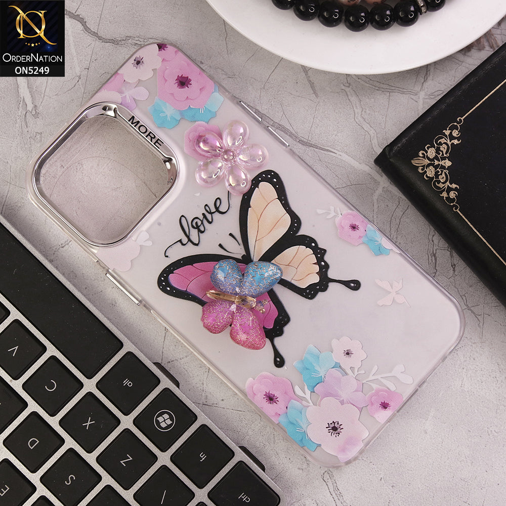 iPhone 15 Pro Max Cover - Design 1 - New Love Butterfly Series Soft Border Protective Case