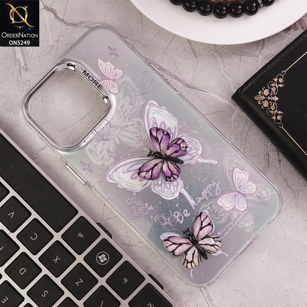 iPhone 16 Pro Max Cover - Design 2 - New Love Butterfly Series Soft Border Protective Case