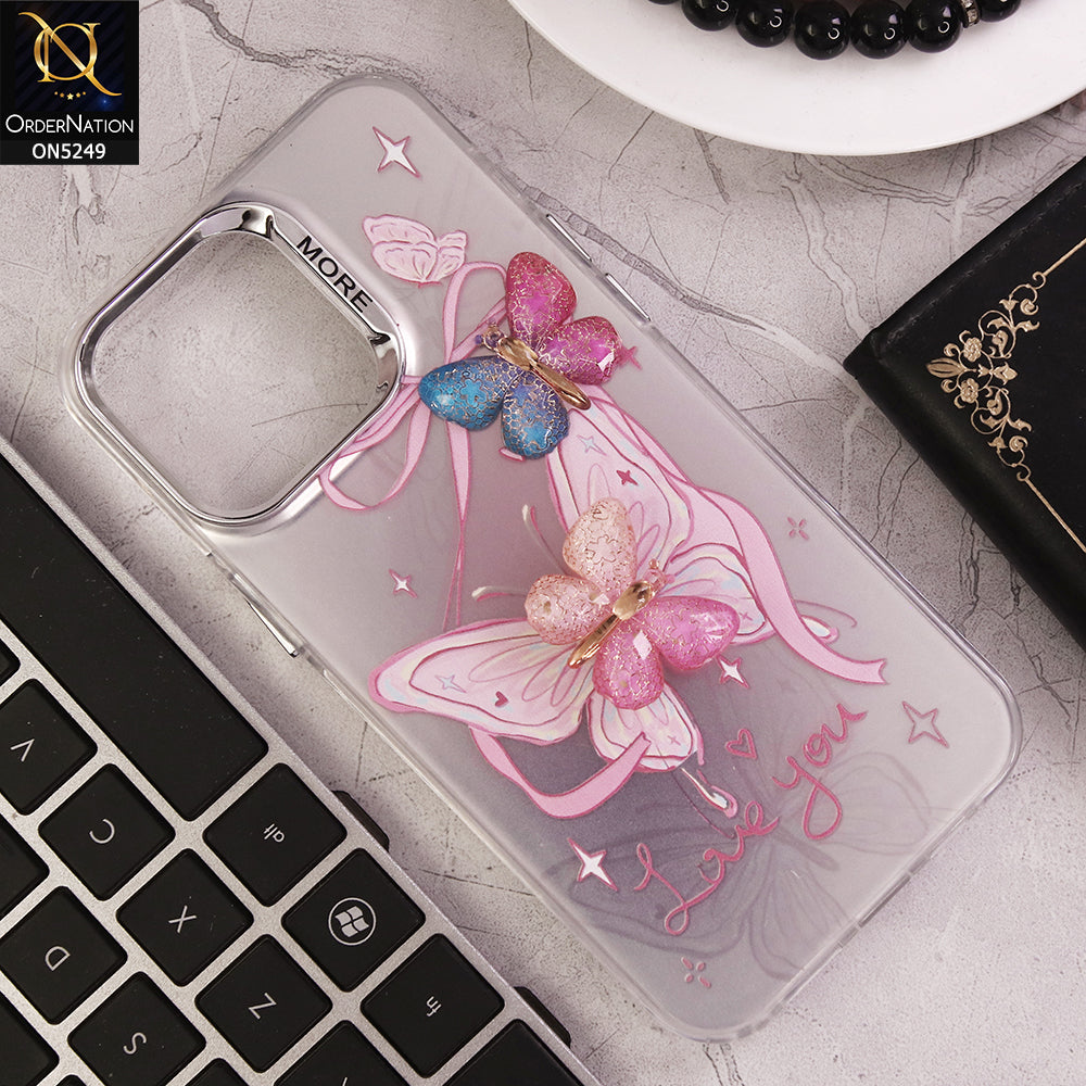 iPhone 15 Pro Max Cover - Design 3 - New Love Butterfly Series Soft Border Protective Case