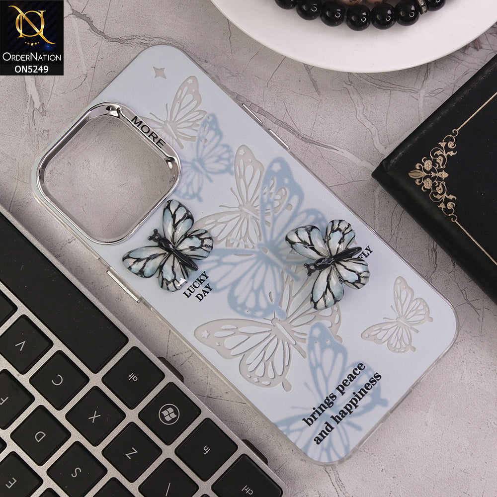iPhone 15 Pro Max Cover - Design 4 - New Love Butterfly Series Soft Border Protective Case