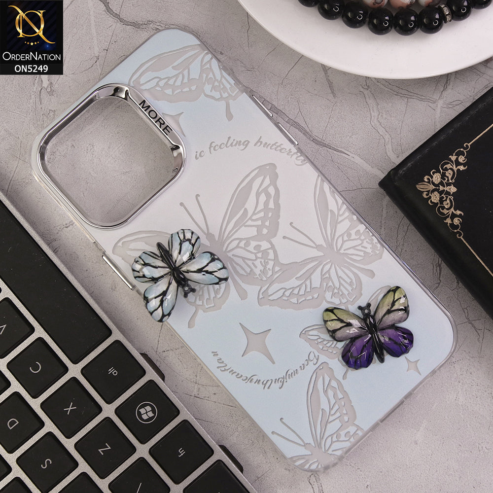 iPhone 16 Pro Max Cover - Design 5 - New Love Butterfly Series Soft Border Protective Case