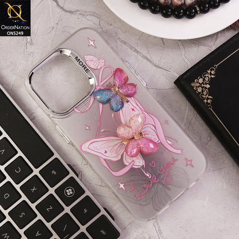 iPhone 16 Pro Cover - Design 3 - New Love Butterfly Series Soft Border Protective Case