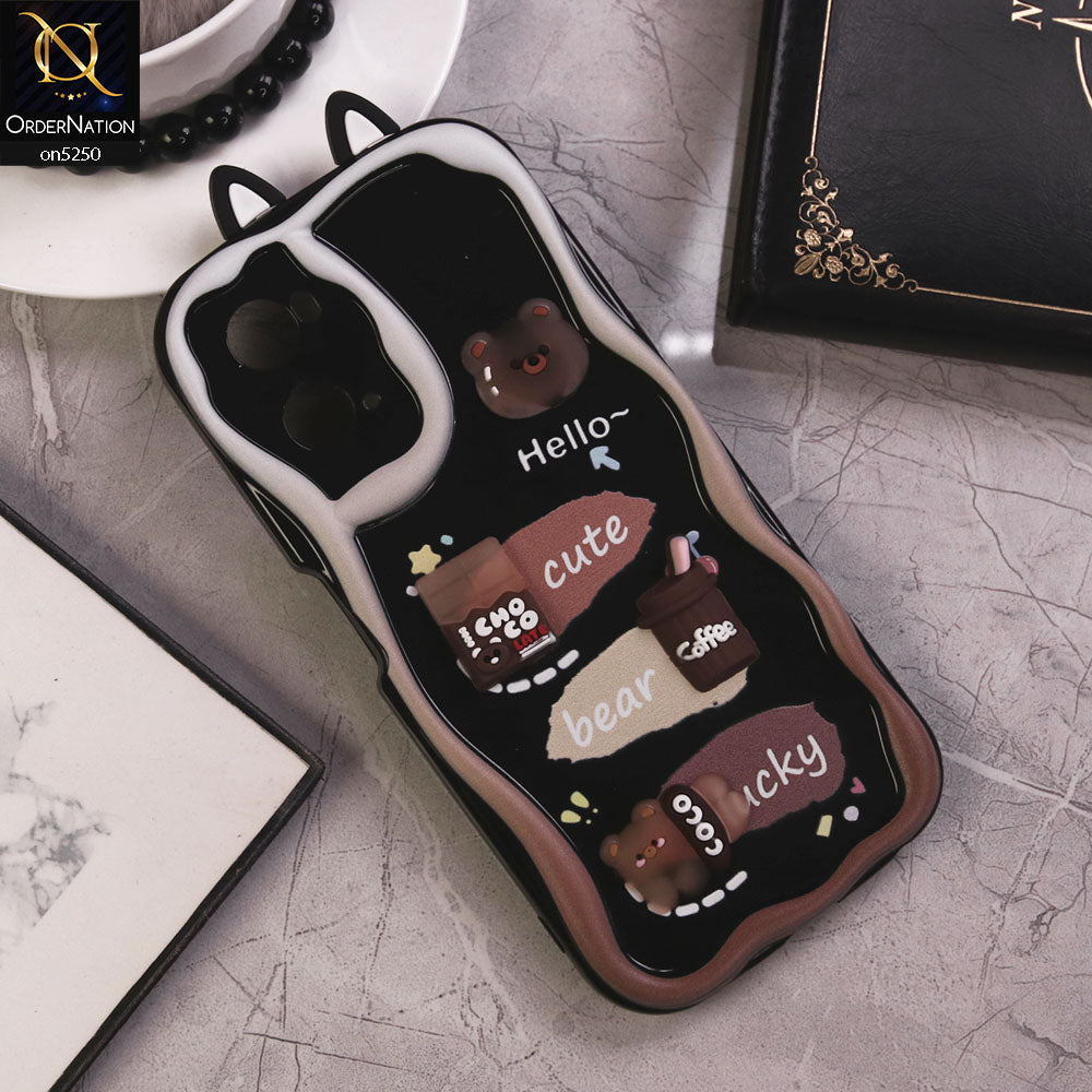 Oppo A76 Cover - Design 1 - Cute 3D Cartoon Soft Silicon Helix Soft Borders Camera Protection Case