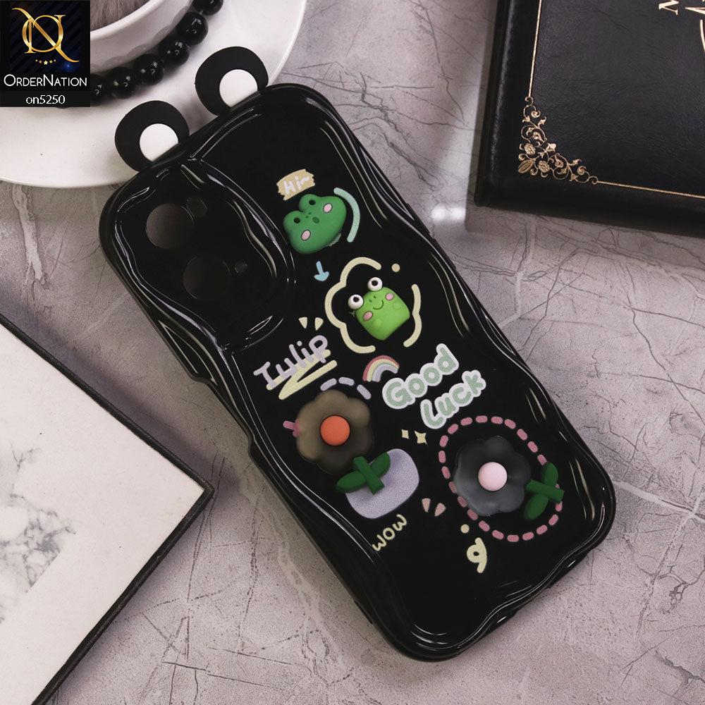 Oppo A76 Cover - Design 2 - Cute 3D Cartoon Soft Silicon Helix Soft Borders Camera Protection Case