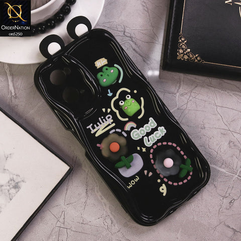 Oppo A76 Cover - Design 2 - Cute 3D Cartoon Soft Silicon Helix Soft Borders Camera Protection Case